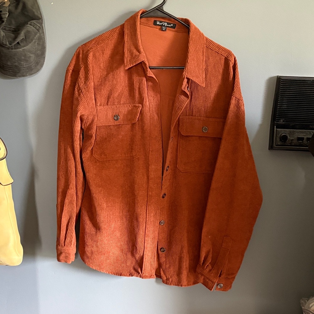 Velvet by Graham & Spencer Corduroy Shirt Jacket in Burnt Orange